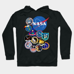 Apollo Flight Patches - Manned Missions To The Moon Hoodie